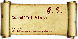 Gacsári Viola névjegykártya